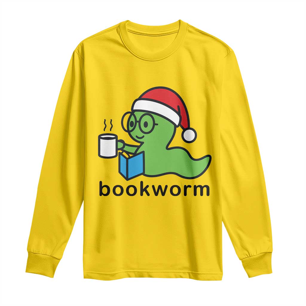 Bookworm Christmas Long Sleeve Shirt Reading Book Lover - Wonder Print Shop