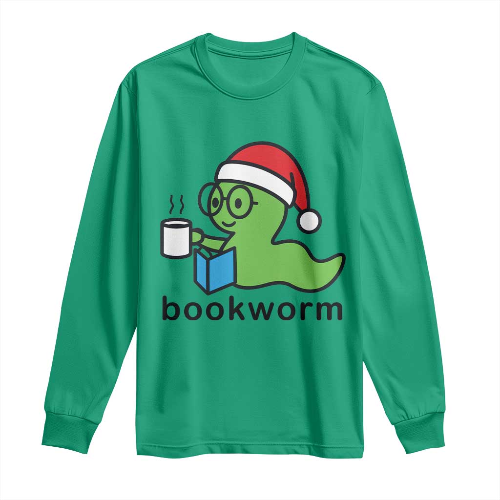 Bookworm Christmas Long Sleeve Shirt Reading Book Lover - Wonder Print Shop