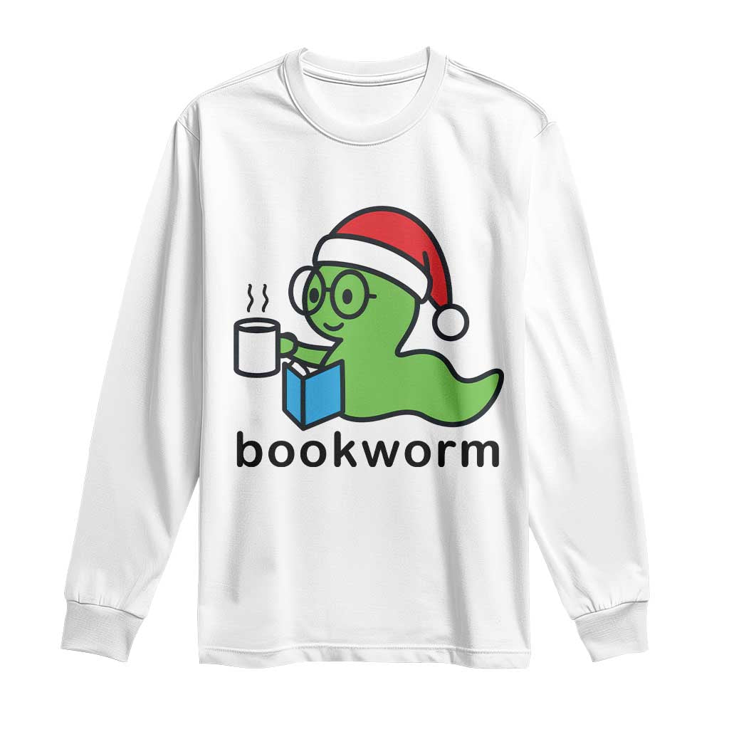 Bookworm Christmas Long Sleeve Shirt Reading Book Lover - Wonder Print Shop