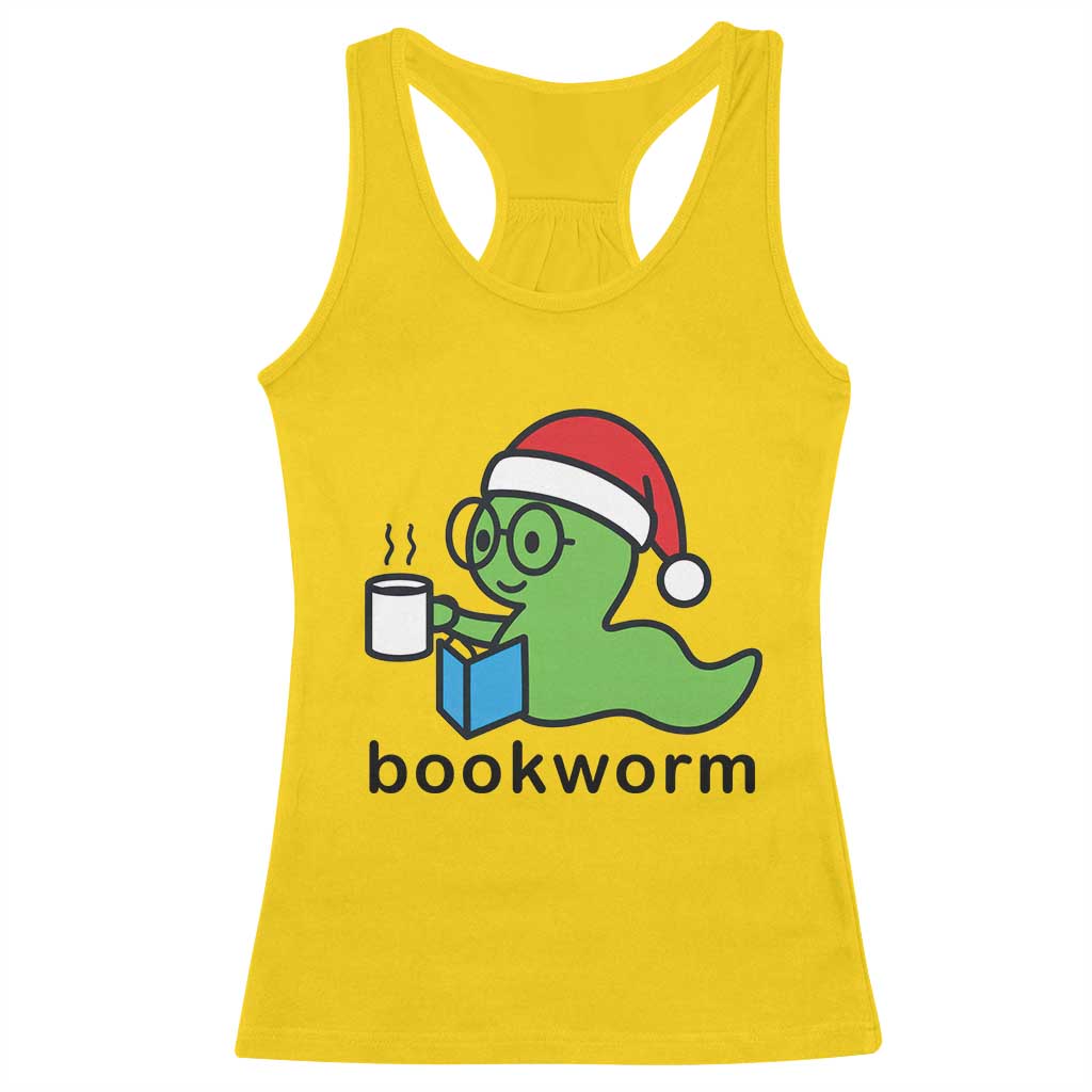 Bookworm Christmas Racerback Tank Top Reading Book Lover - Wonder Print Shop