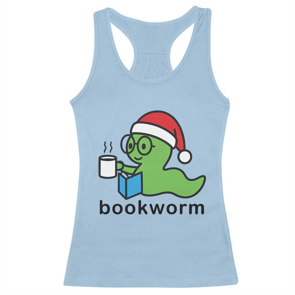 Bookworm Christmas Racerback Tank Top Reading Book Lover - Wonder Print Shop