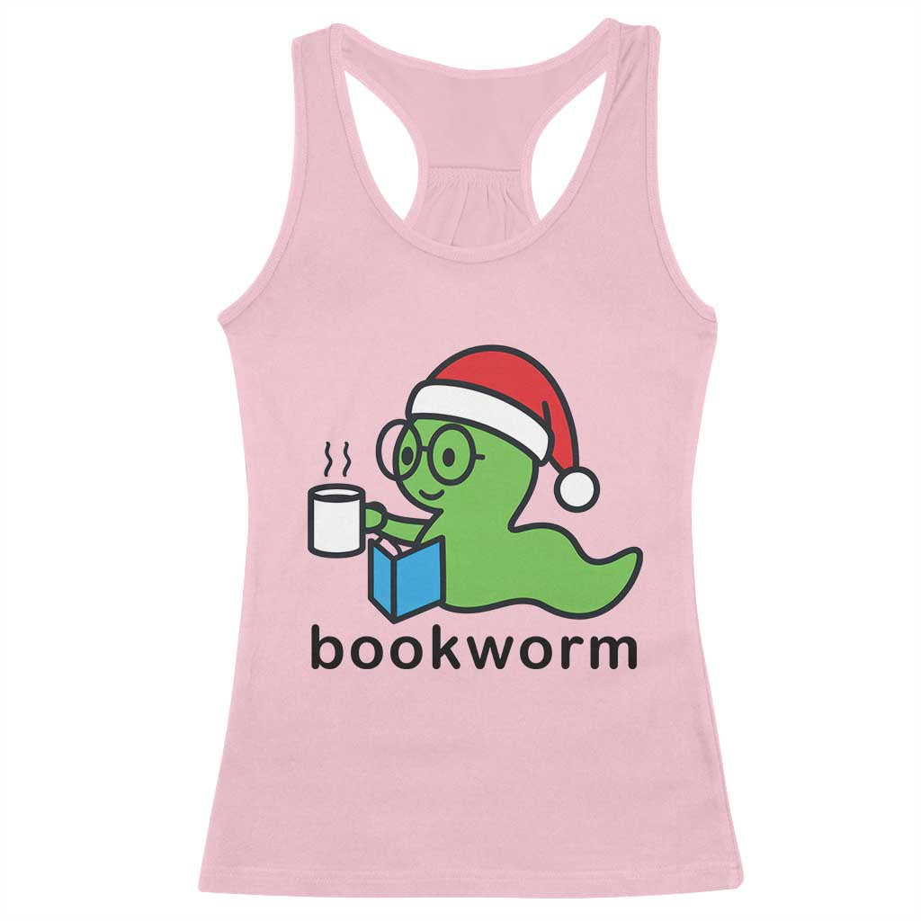 Bookworm Christmas Racerback Tank Top Reading Book Lover - Wonder Print Shop