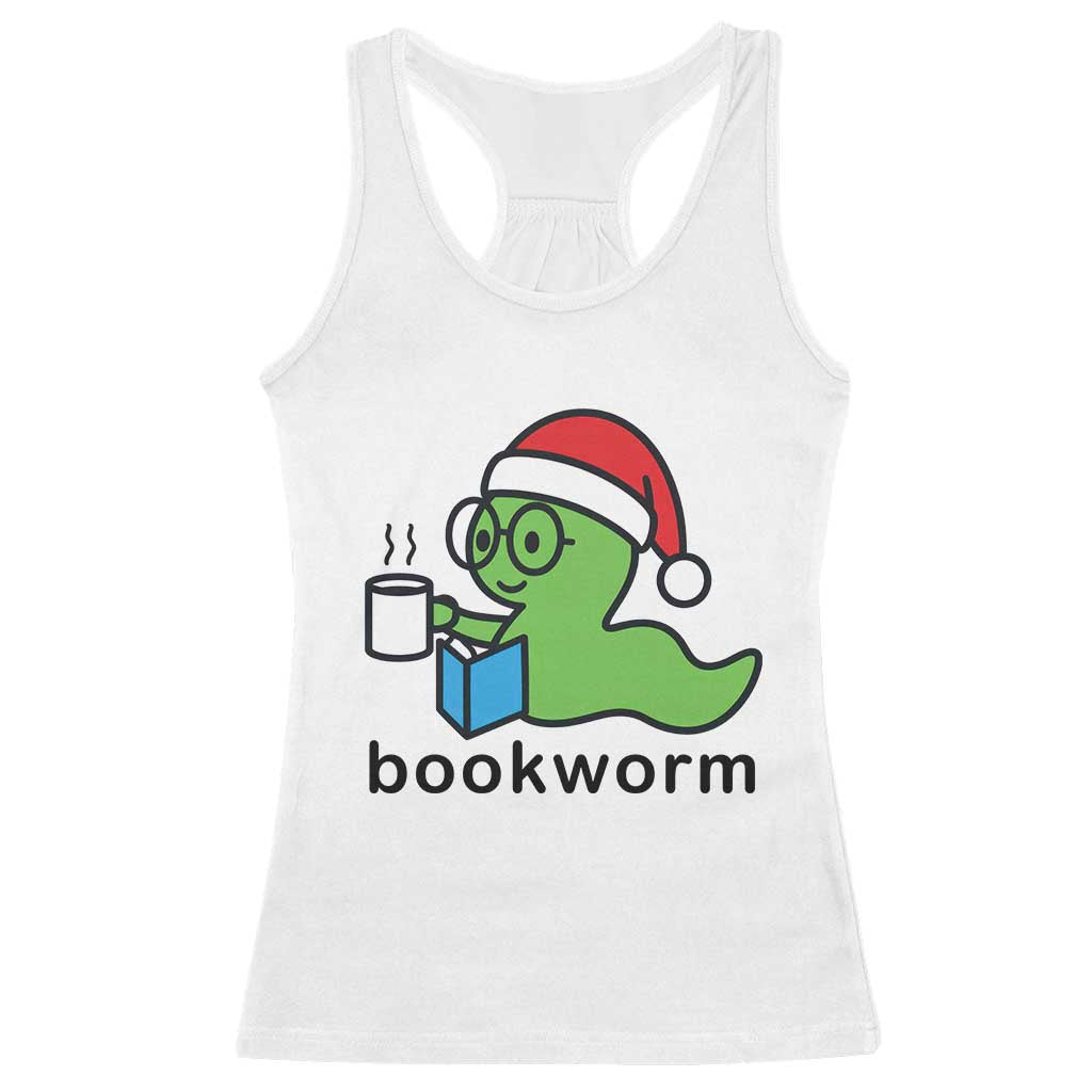 Bookworm Christmas Racerback Tank Top Reading Book Lover - Wonder Print Shop