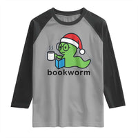 Bookworm Christmas Raglan Shirt Reading Book Lover - Wonder Print Shop