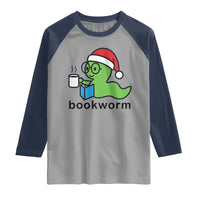 Bookworm Christmas Raglan Shirt Reading Book Lover - Wonder Print Shop