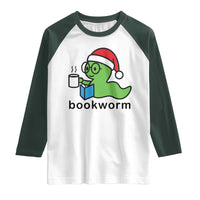 Bookworm Christmas Raglan Shirt Reading Book Lover - Wonder Print Shop