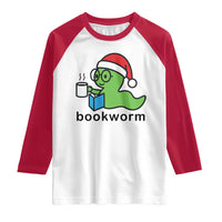 Bookworm Christmas Raglan Shirt Reading Book Lover - Wonder Print Shop