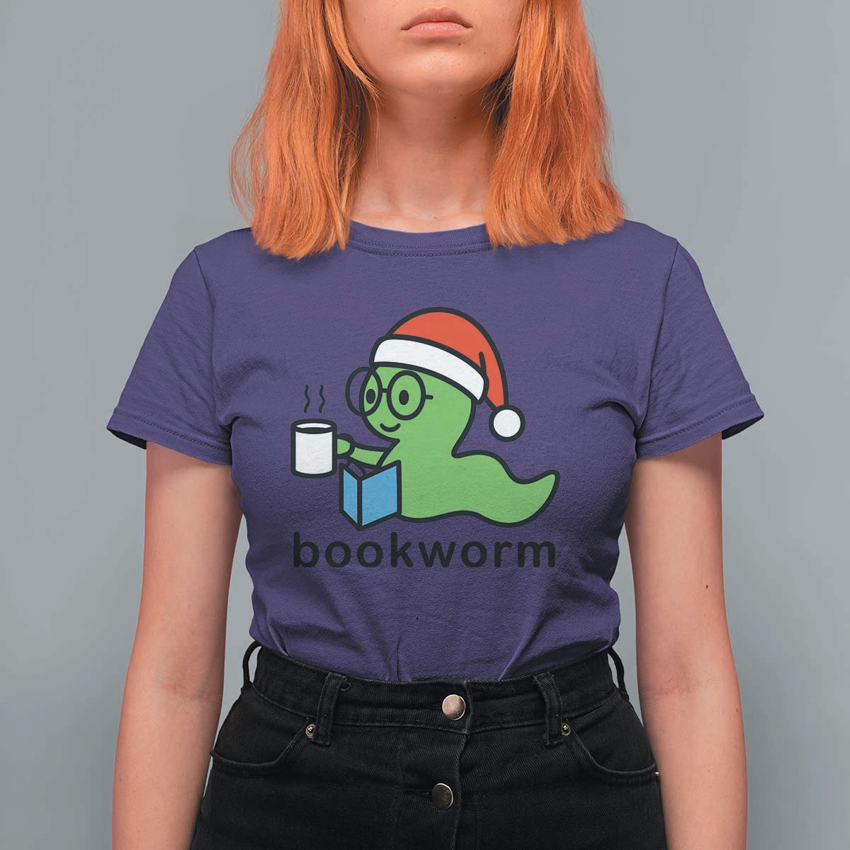 Bookworm Christmas T Shirt For Women Reading Book Lover - Wonder Print Shop