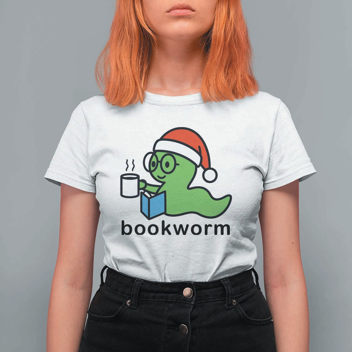 Bookworm Christmas T Shirt For Women Reading Book Lover - Wonder Print Shop