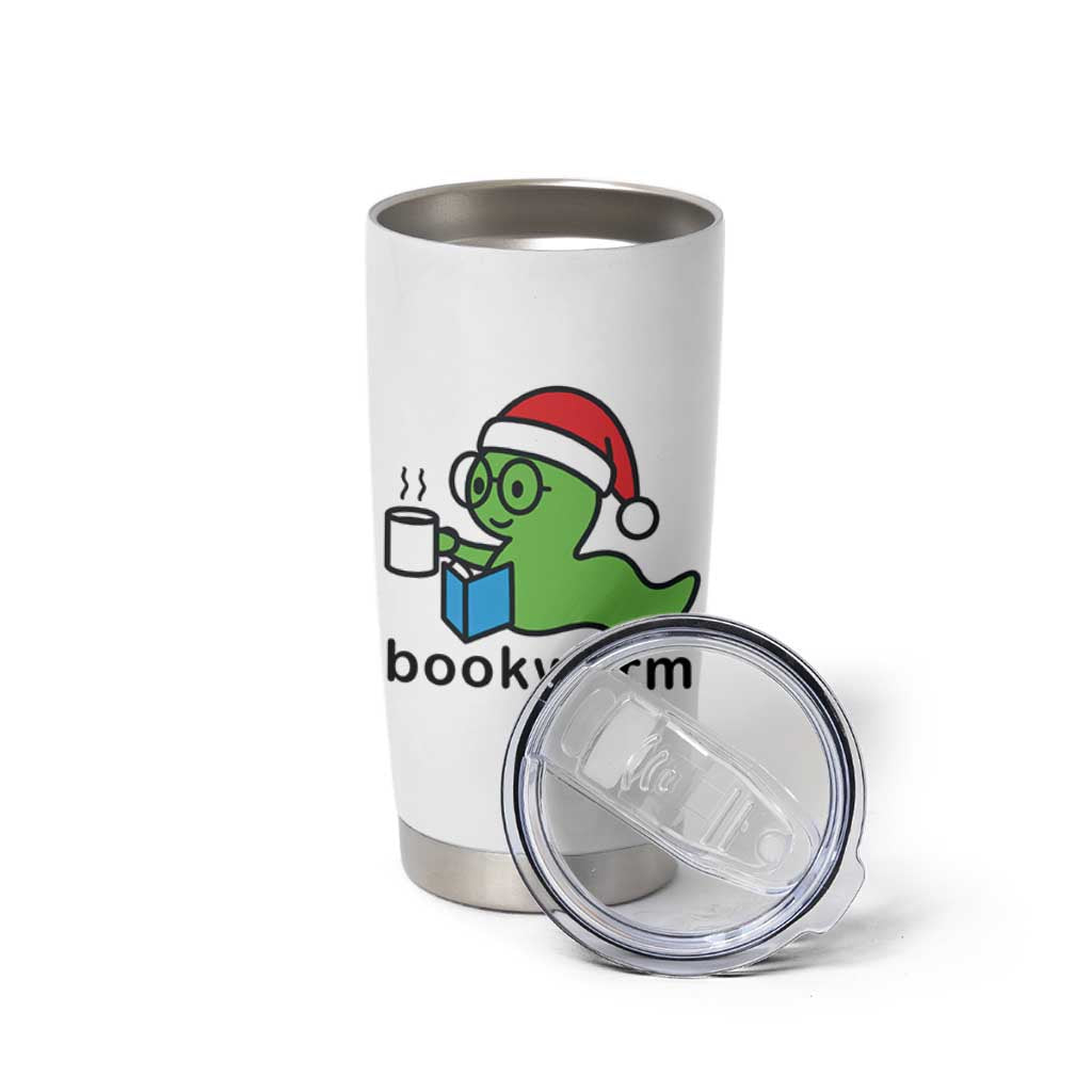 Bookworm Christmas Tumbler Cup Reading Book Lover - Wonder Print Shop
