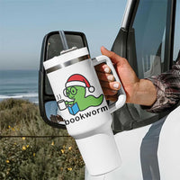 Bookworm Christmas Tumbler With Handle Reading Book Lover - Wonder Print Shop