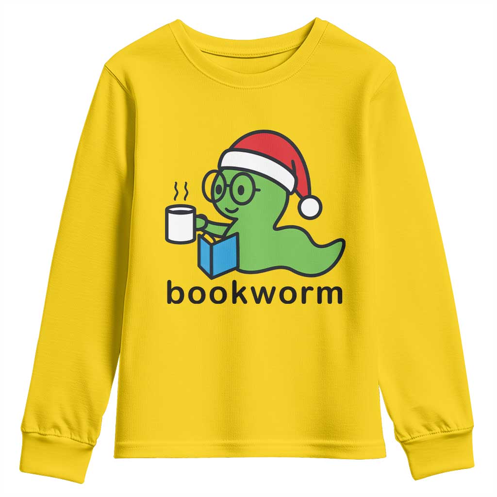 Bookworm Christmas Youth Sweatshirt Reading Book Lover - Wonder Print Shop