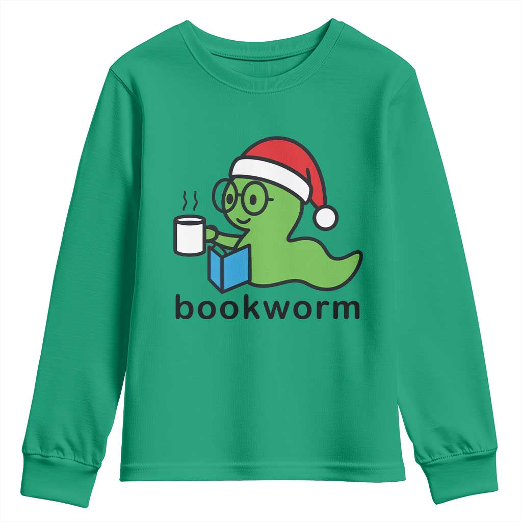 Bookworm Christmas Youth Sweatshirt Reading Book Lover - Wonder Print Shop