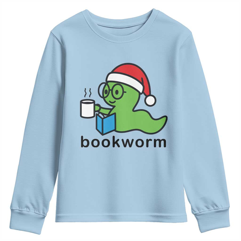Bookworm Christmas Youth Sweatshirt Reading Book Lover - Wonder Print Shop