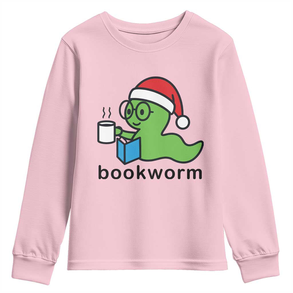 Bookworm Christmas Youth Sweatshirt Reading Book Lover - Wonder Print Shop