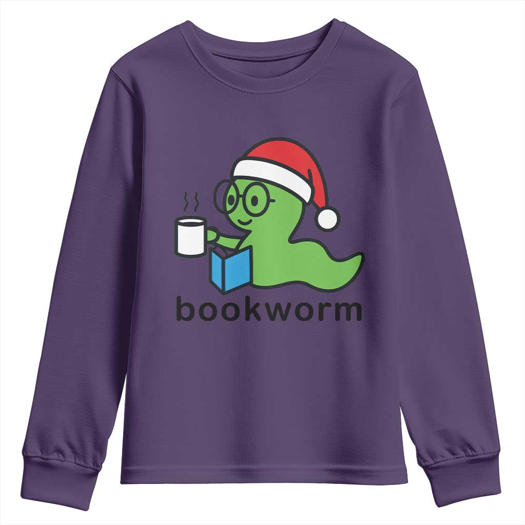 Bookworm Christmas Youth Sweatshirt Reading Book Lover - Wonder Print Shop