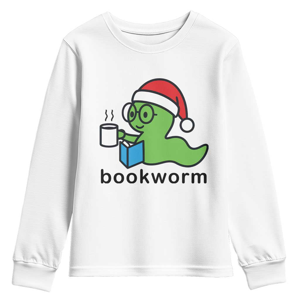 Bookworm Christmas Youth Sweatshirt Reading Book Lover - Wonder Print Shop