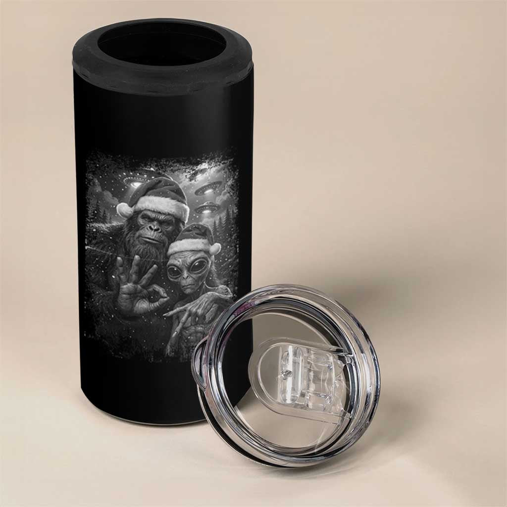 67 Six Seven Bigfoot Christmas 4 in 1 Can Cooler Tumbler Sasquatch Ailen Selfie UFO Meme - Wonder Print Shop