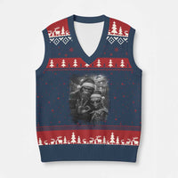 67 Six Seven Bigfoot Xmas V-Neck Knit Sweater Vest Sasquatch Ailen Selfie UFO Meme - Wonder Print Shop