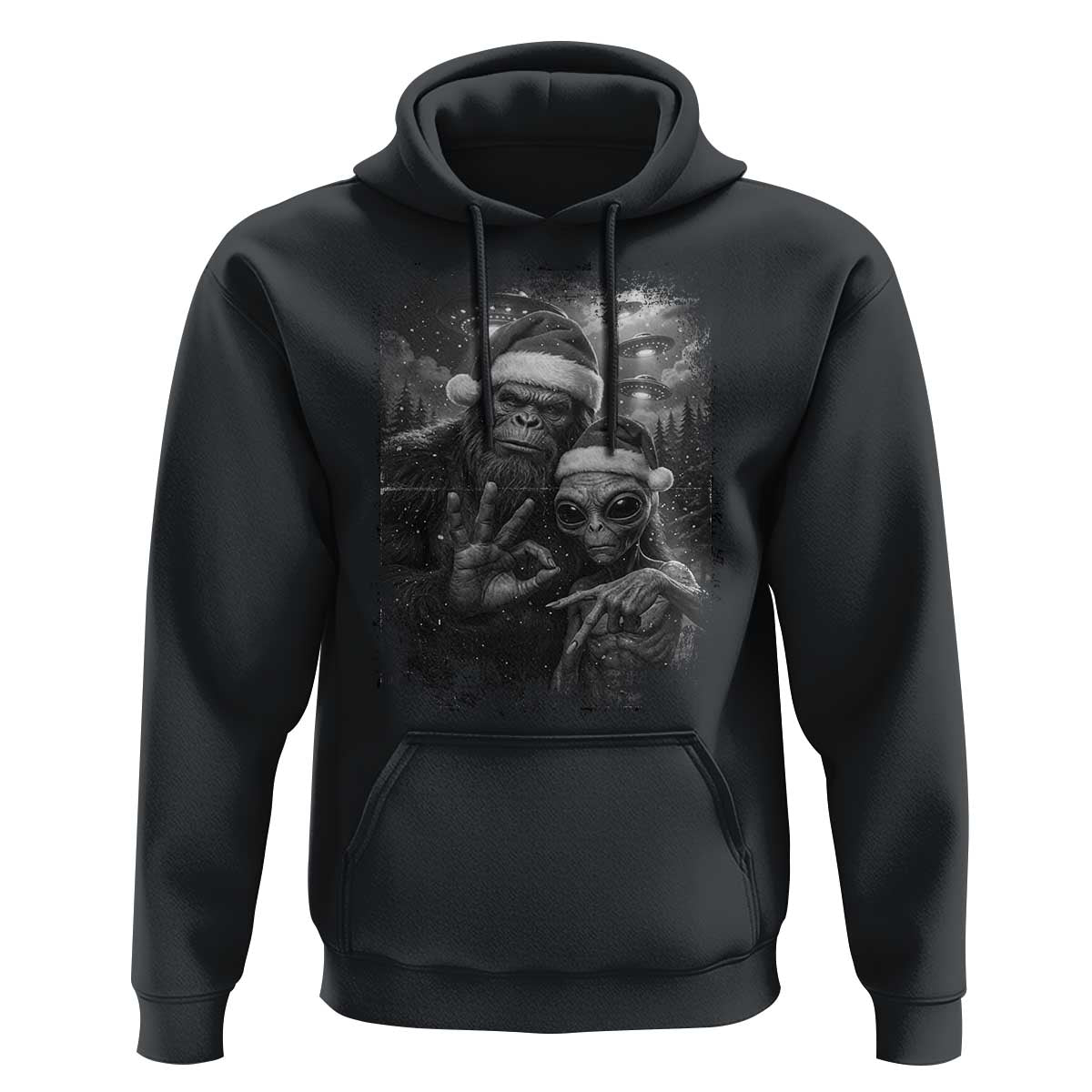 67 Six Seven Bigfoot Christmas Hoodie Sasquatch Ailen Selfie UFO Meme - Wonder Print Shop