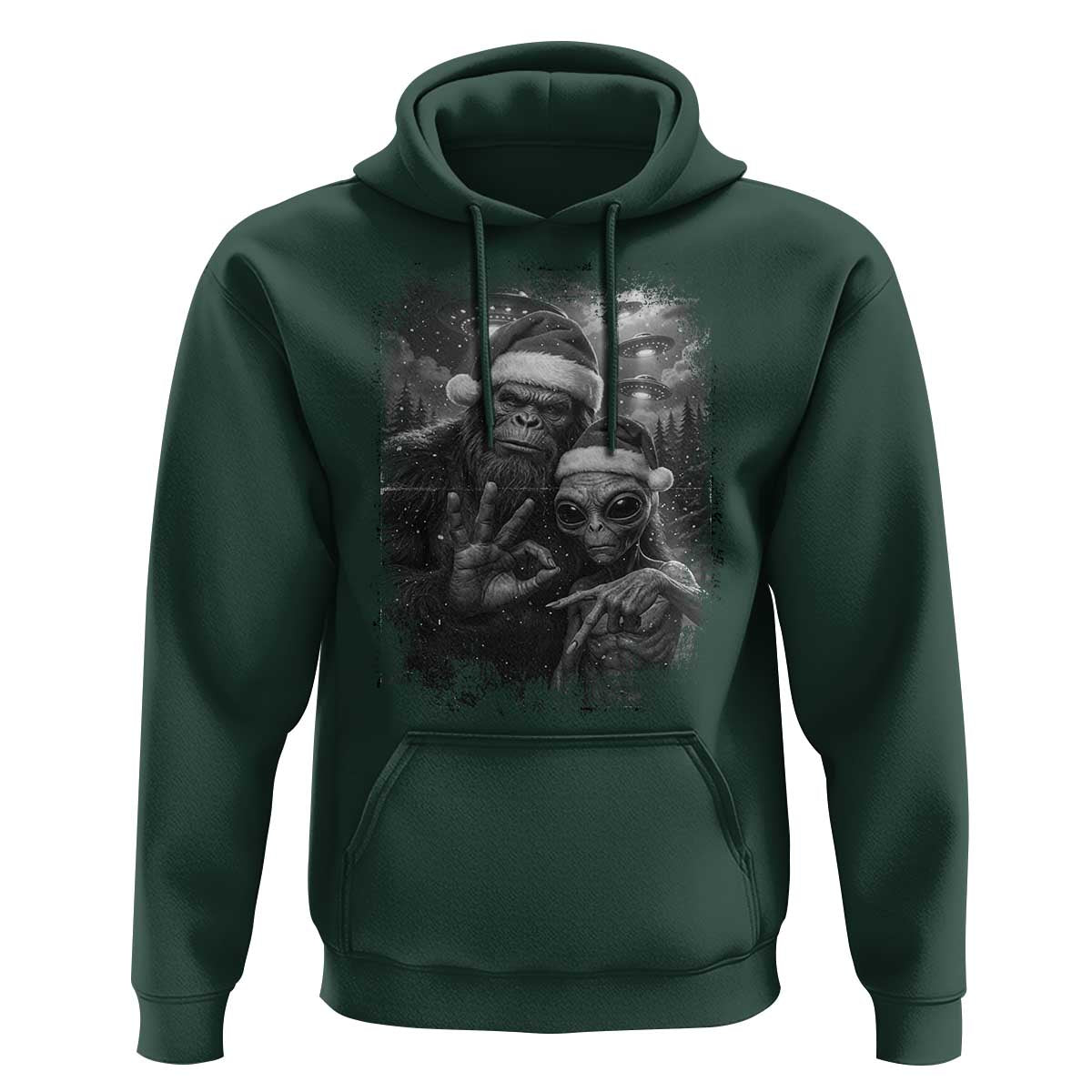 67 Six Seven Bigfoot Christmas Hoodie Sasquatch Ailen Selfie UFO Meme - Wonder Print Shop