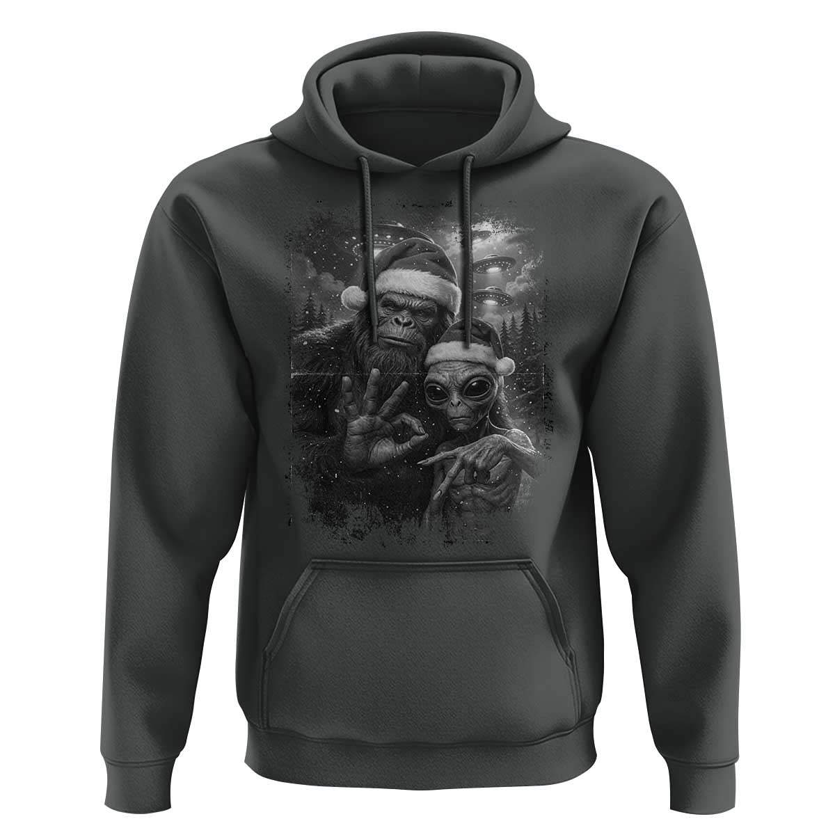 67 Six Seven Bigfoot Christmas Hoodie Sasquatch Ailen Selfie UFO Meme - Wonder Print Shop