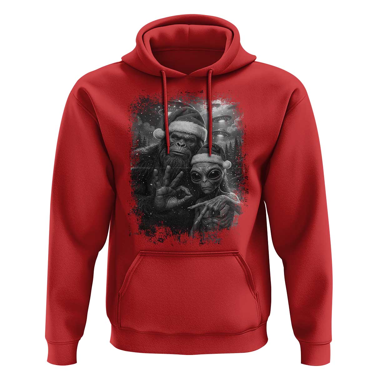 67 Six Seven Bigfoot Christmas Hoodie Sasquatch Ailen Selfie UFO Meme - Wonder Print Shop