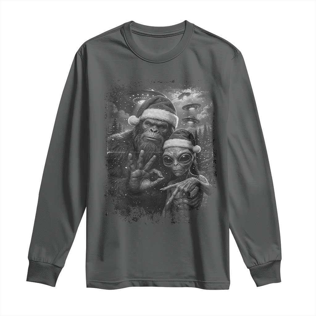 67 Six Seven Bigfoot Christmas Long Sleeve Shirt Sasquatch Ailen Selfie UFO Meme - Wonder Print Shop
