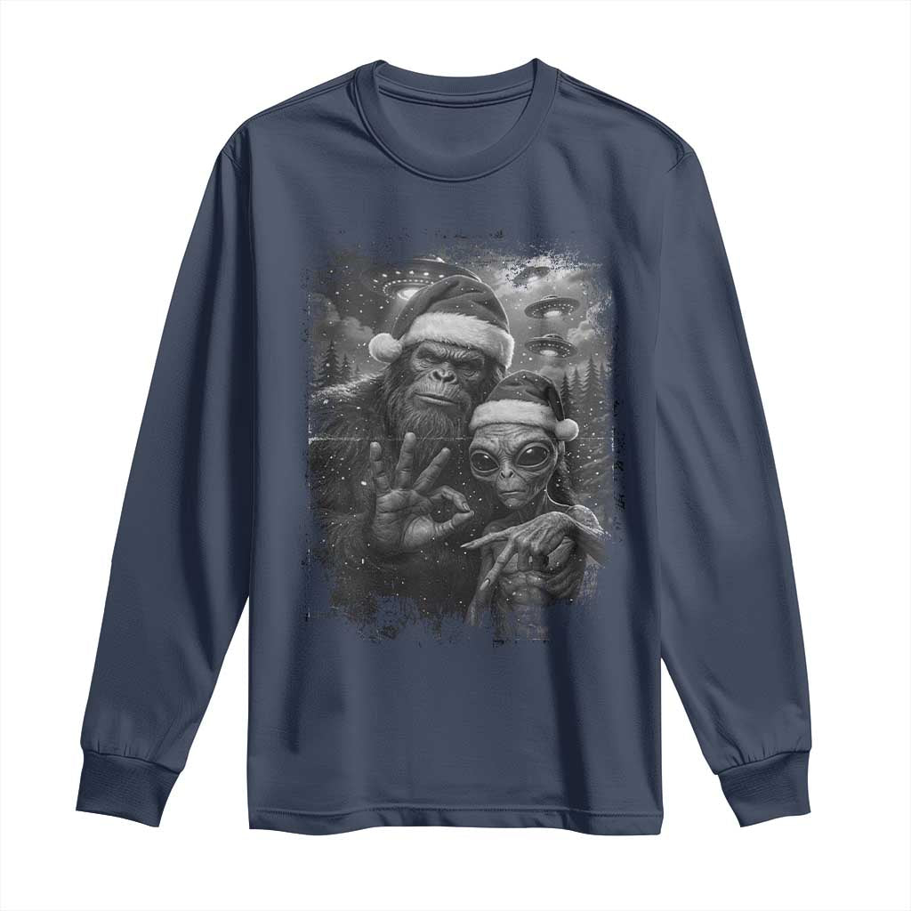 67 Six Seven Bigfoot Christmas Long Sleeve Shirt Sasquatch Ailen Selfie UFO Meme - Wonder Print Shop