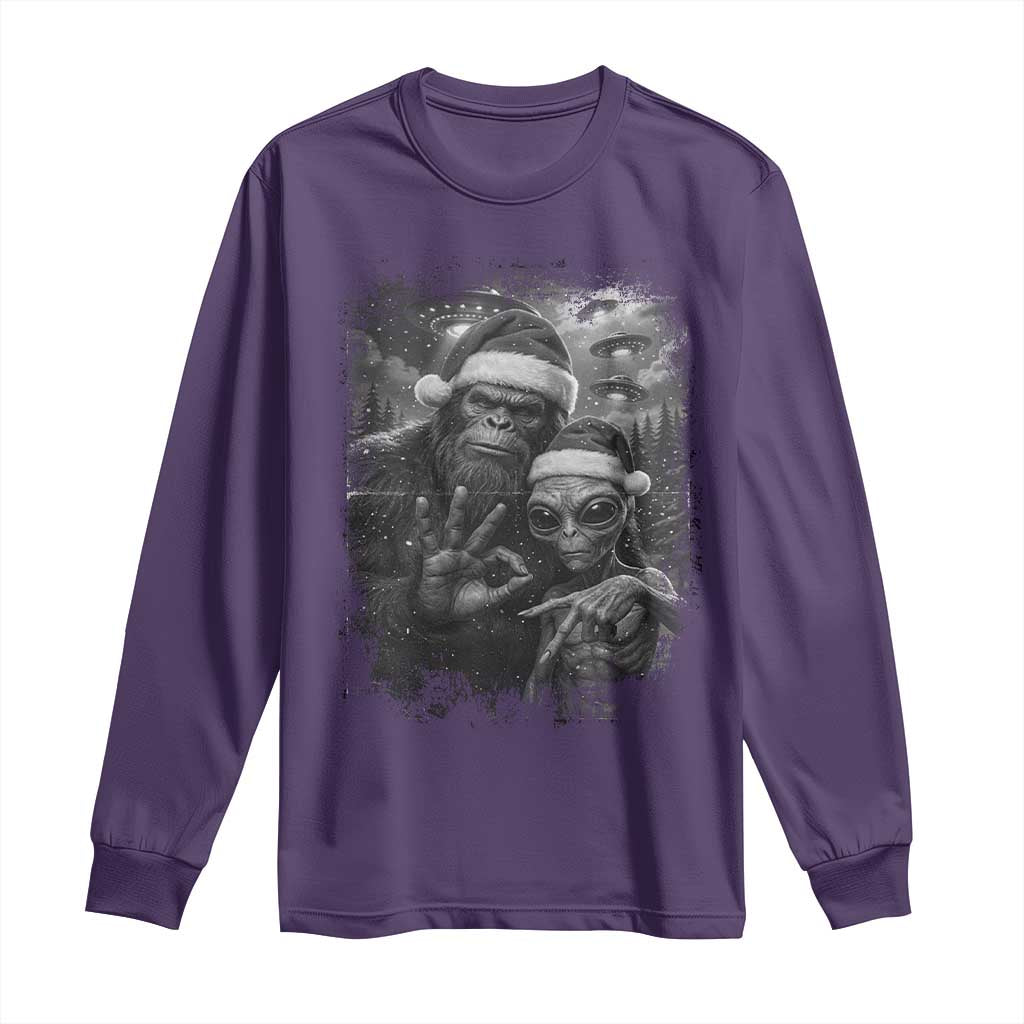 67 Six Seven Bigfoot Christmas Long Sleeve Shirt Sasquatch Ailen Selfie UFO Meme - Wonder Print Shop