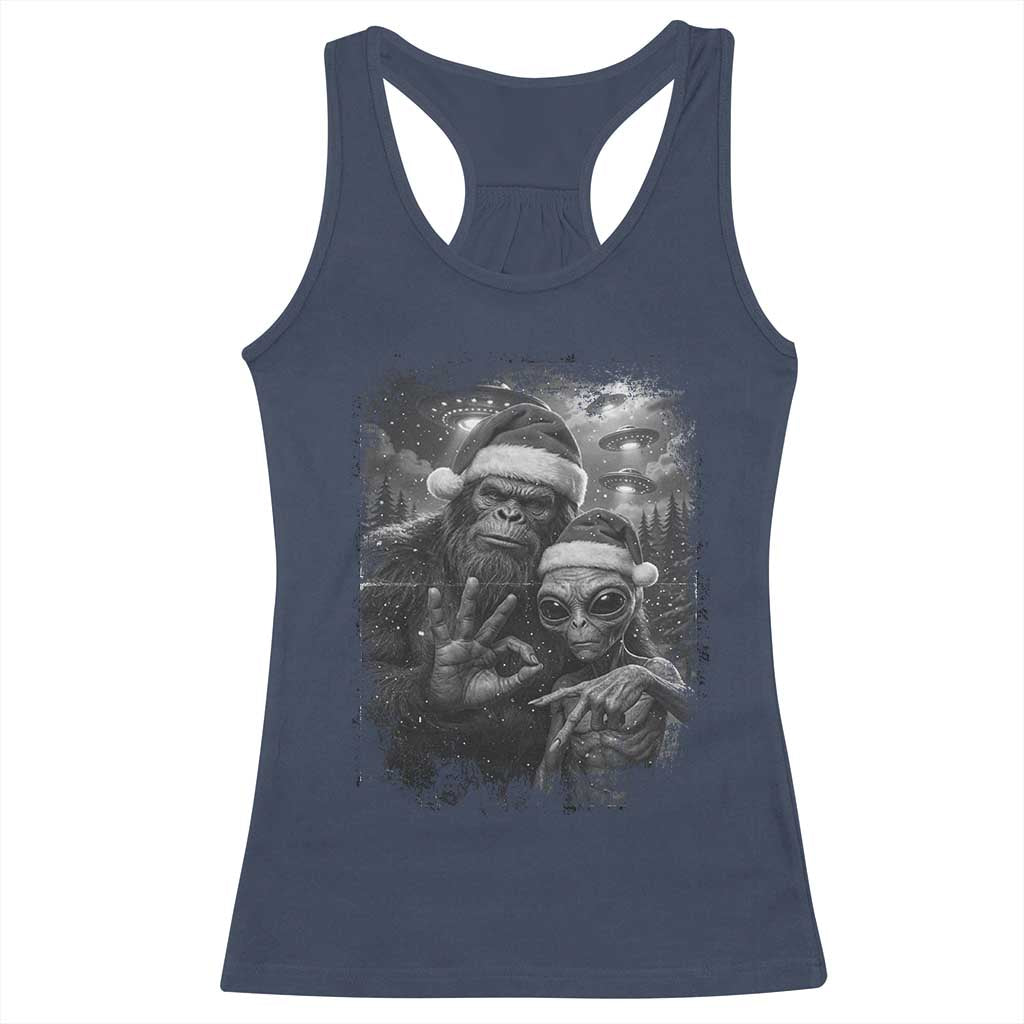67 Six Seven Bigfoot Christmas Racerback Tank Top Sasquatch Ailen Selfie UFO Meme - Wonder Print Shop