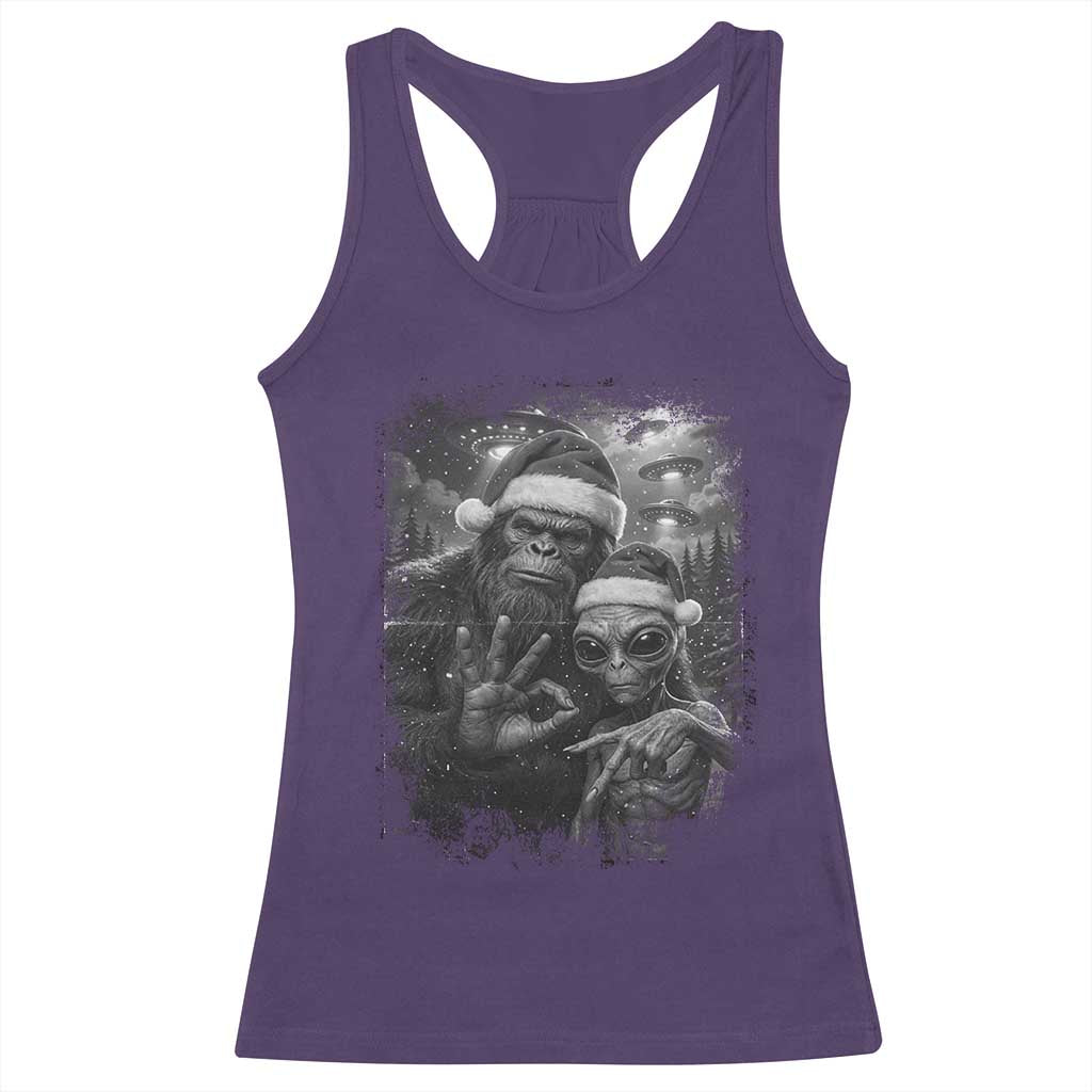 67 Six Seven Bigfoot Christmas Racerback Tank Top Sasquatch Ailen Selfie UFO Meme - Wonder Print Shop