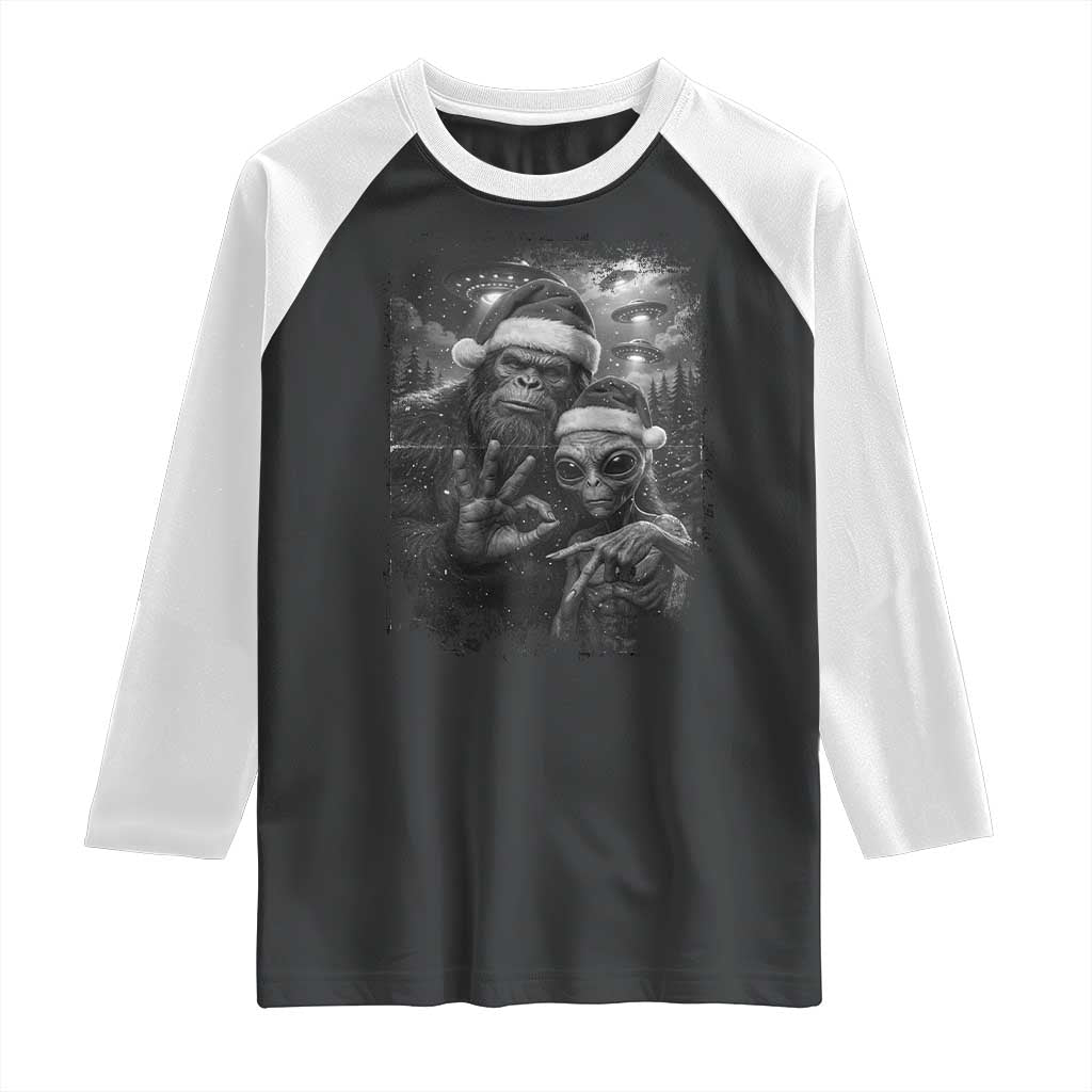 67 Six Seven Bigfoot Christmas Raglan Shirt Sasquatch Ailen Selfie UFO Meme - Wonder Print Shop