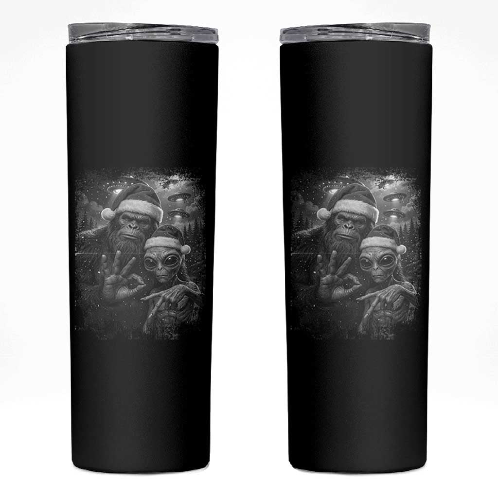 67 Six Seven Bigfoot Christmas Skinny Tumbler Sasquatch Ailen Selfie UFO Meme - Wonder Print Shop