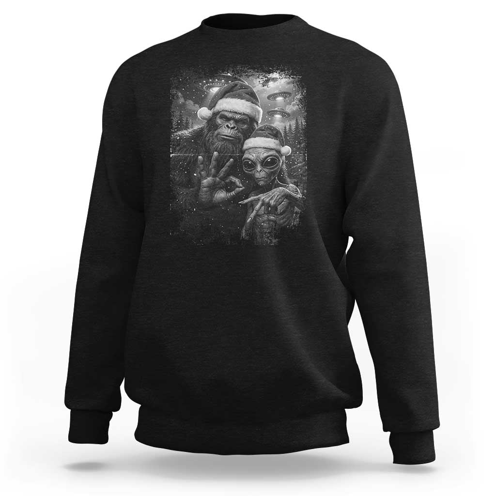 67 Six Seven Bigfoot Christmas Sweatshirt Sasquatch Ailen Selfie UFO Meme - Wonder Print Shop