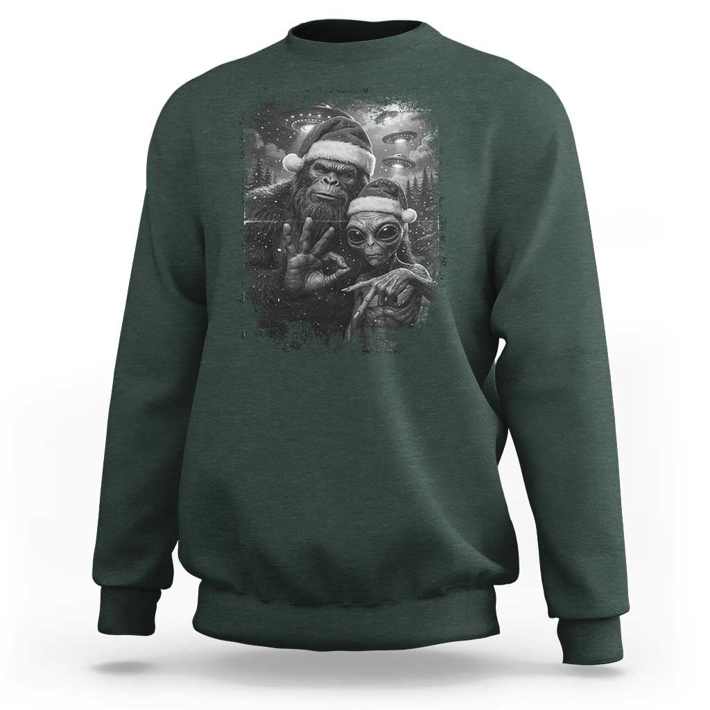 67 Six Seven Bigfoot Christmas Sweatshirt Sasquatch Ailen Selfie UFO Meme - Wonder Print Shop