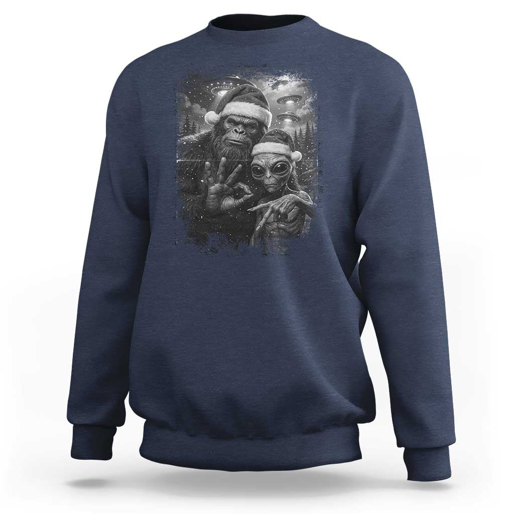 67 Six Seven Bigfoot Christmas Sweatshirt Sasquatch Ailen Selfie UFO Meme - Wonder Print Shop
