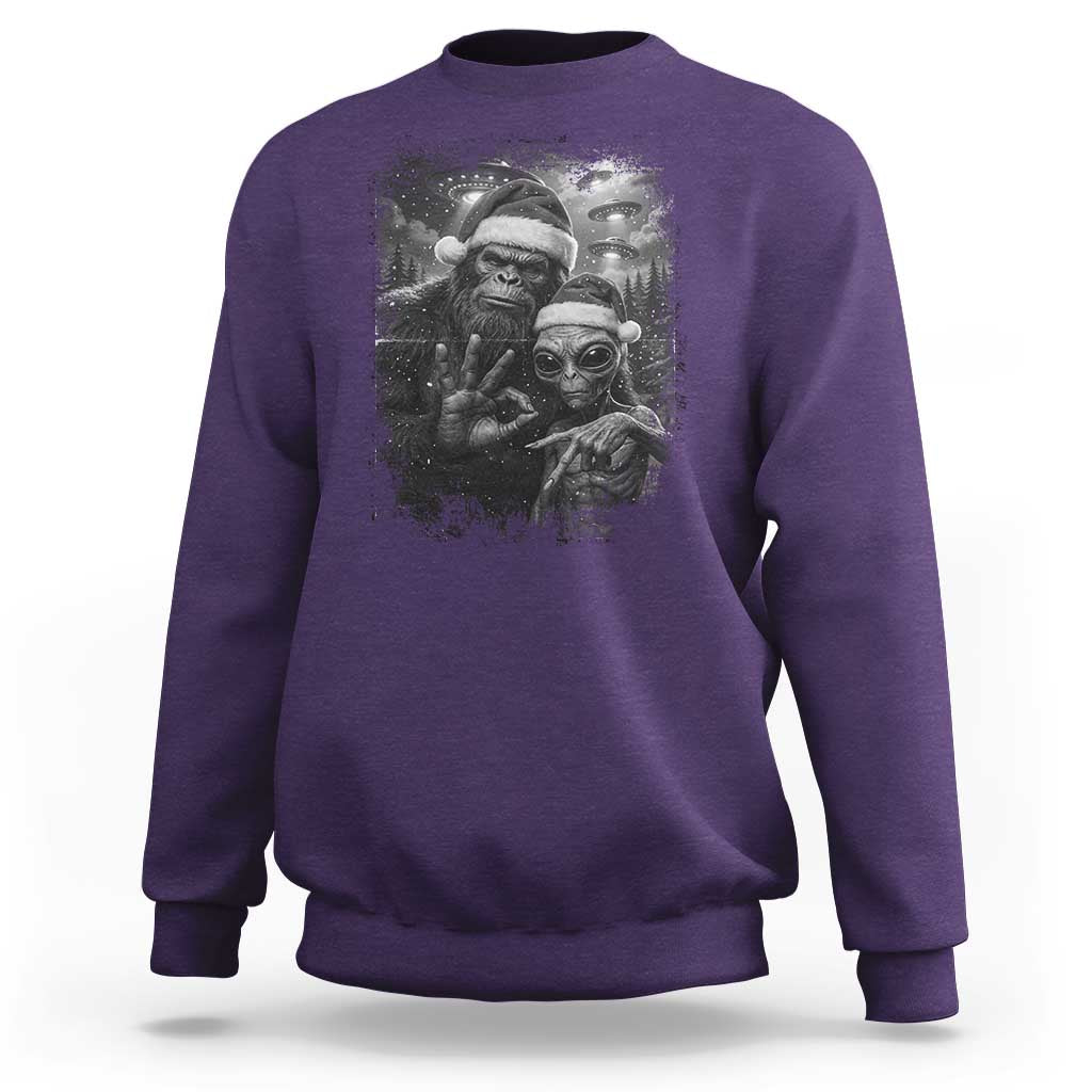 67 Six Seven Bigfoot Christmas Sweatshirt Sasquatch Ailen Selfie UFO Meme - Wonder Print Shop