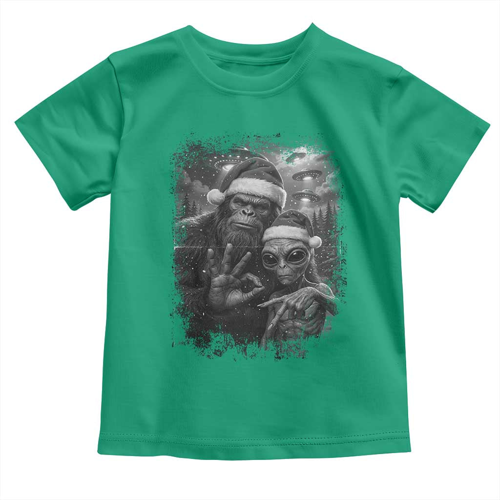 67 Six Seven Bigfoot Christmas Toddler T Shirt Sasquatch Ailen Selfie UFO Meme - Wonder Print Shop