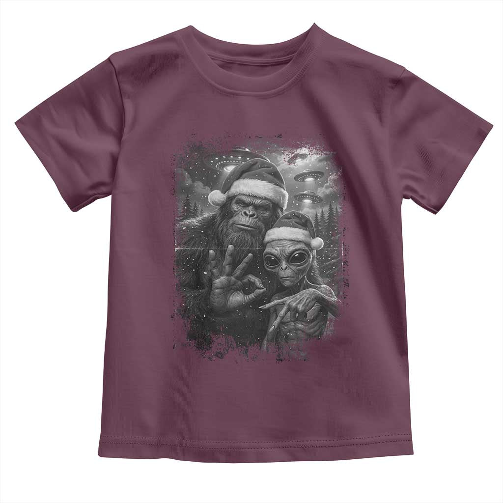 67 Six Seven Bigfoot Christmas Toddler T Shirt Sasquatch Ailen Selfie UFO Meme - Wonder Print Shop