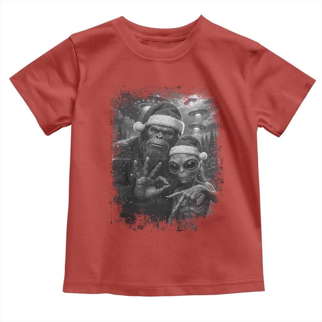 67 Six Seven Bigfoot Christmas Toddler T Shirt Sasquatch Ailen Selfie UFO Meme - Wonder Print Shop