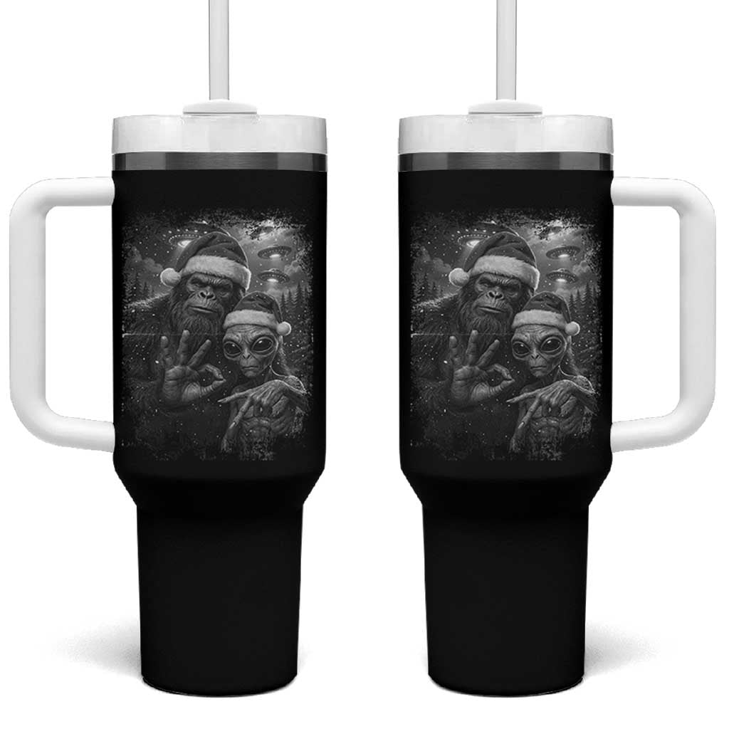 67 Six Seven Bigfoot Christmas Tumbler With Handle Sasquatch Ailen Selfie UFO Meme - Wonder Print Shop