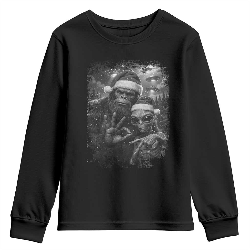 67 Six Seven Bigfoot Christmas Youth Sweatshirt Sasquatch Ailen Selfie UFO Meme - Wonder Print Shop