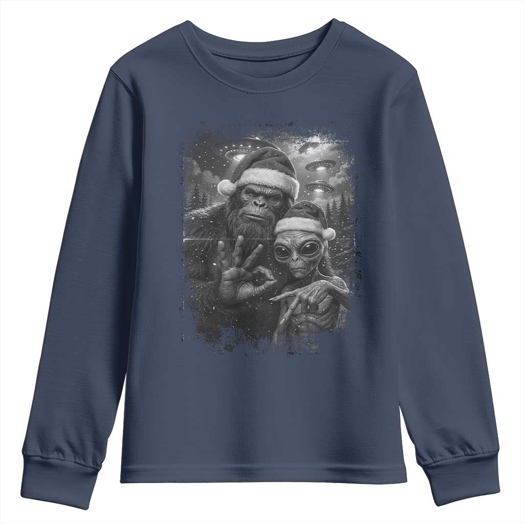 67 Six Seven Bigfoot Christmas Youth Sweatshirt Sasquatch Ailen Selfie UFO Meme - Wonder Print Shop