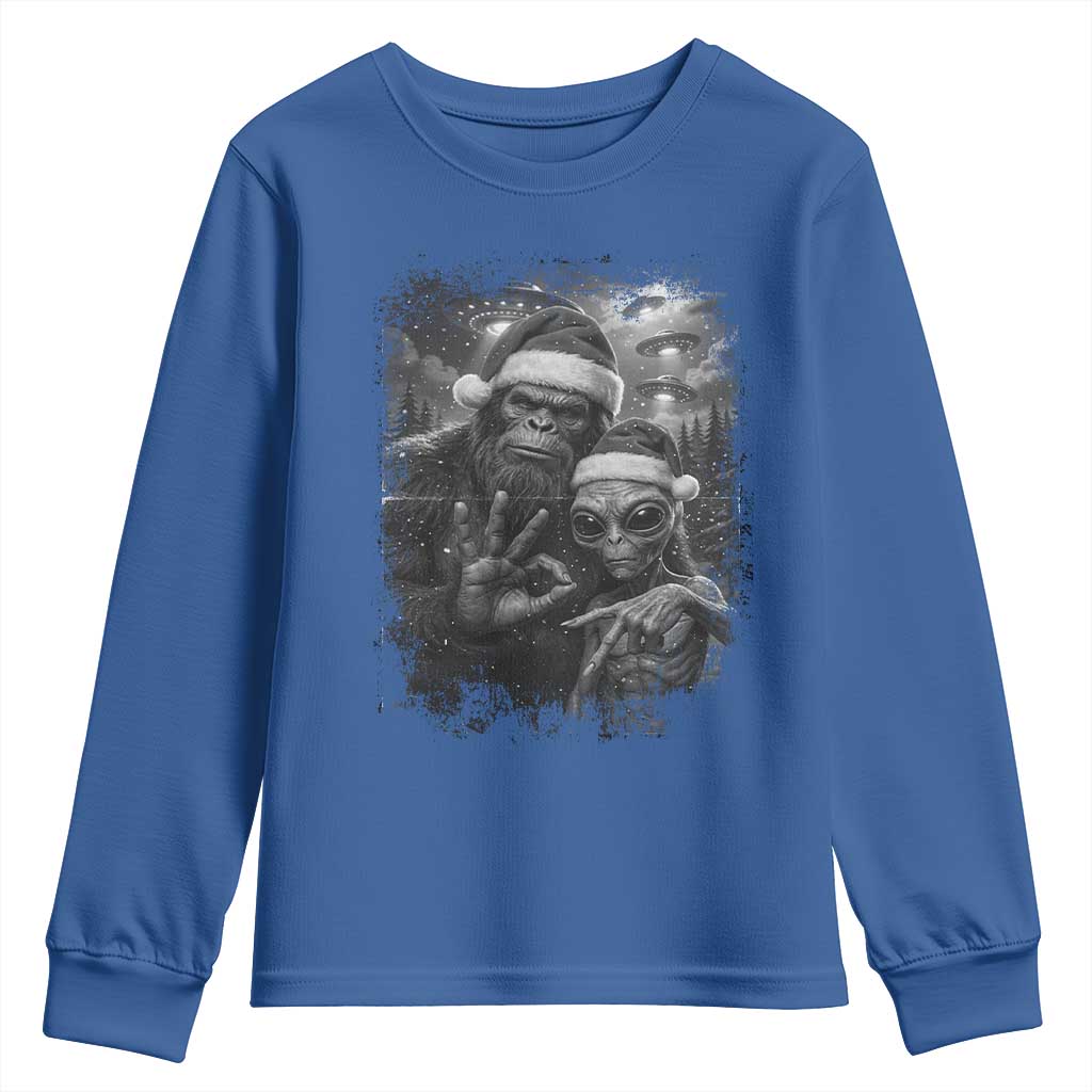 67 Six Seven Bigfoot Christmas Youth Sweatshirt Sasquatch Ailen Selfie UFO Meme - Wonder Print Shop