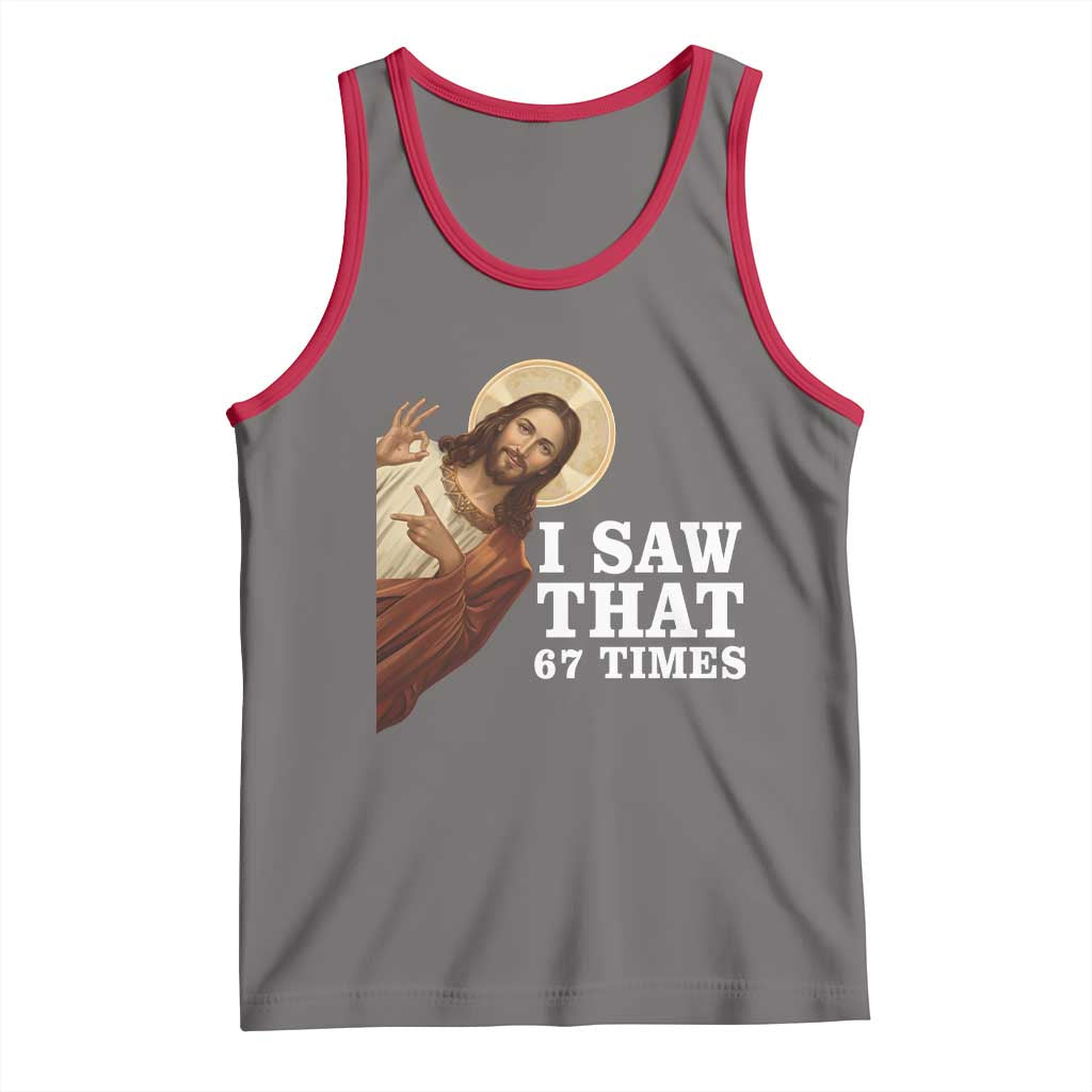 Funny Six Seven Meme Tank Top I Saw That 67 Times - Wonder Print Shop