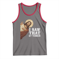 Funny Six Seven Meme Tank Top I Saw That 67 Times - Wonder Print Shop