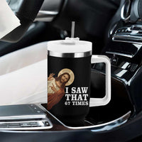Funny Six Seven Meme Tumbler With Handle I Saw That 67 Times - Wonder Print Shop