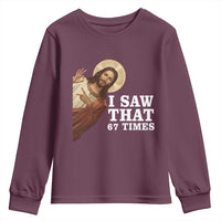 Funny Six Seven Meme Youth Sweatshirt I Saw That 67 Times - Wonder Print Shop
