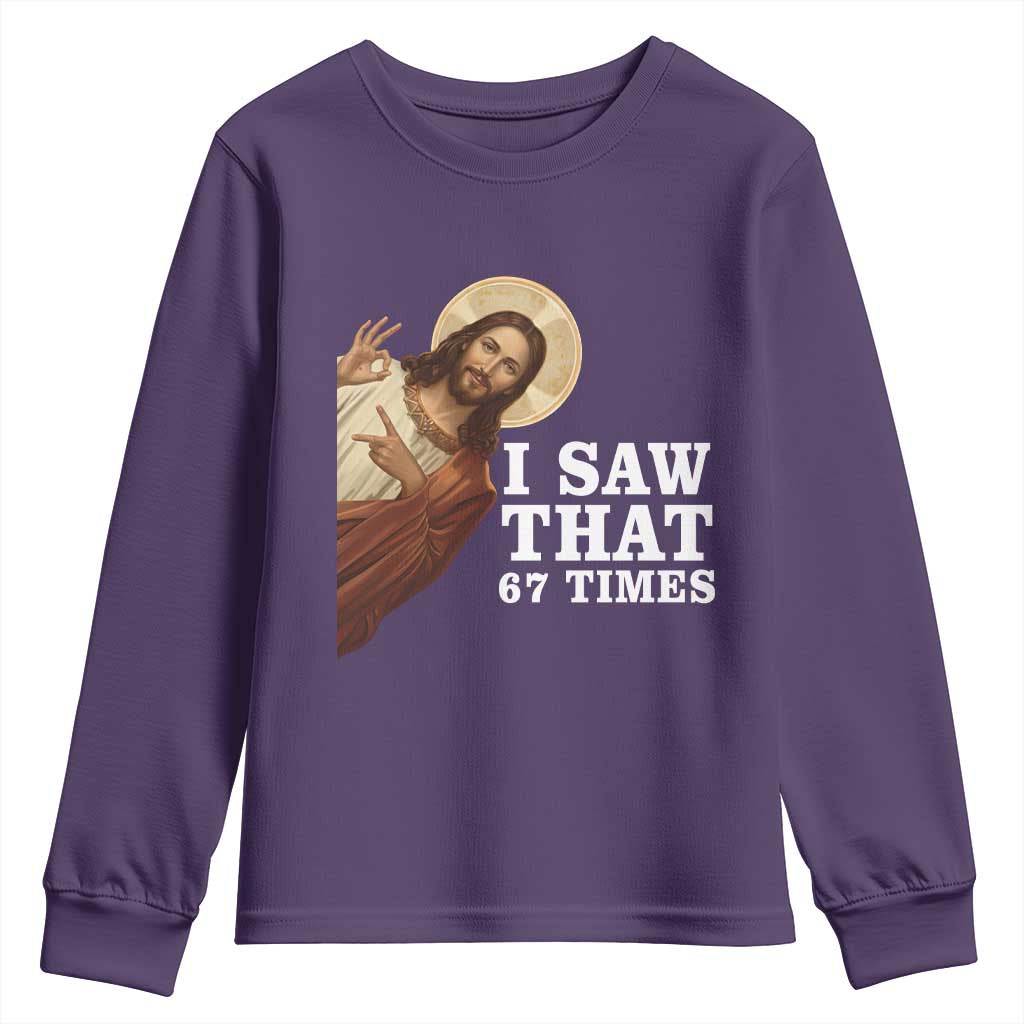 Funny Six Seven Meme Youth Sweatshirt I Saw That 67 Times - Wonder Print Shop